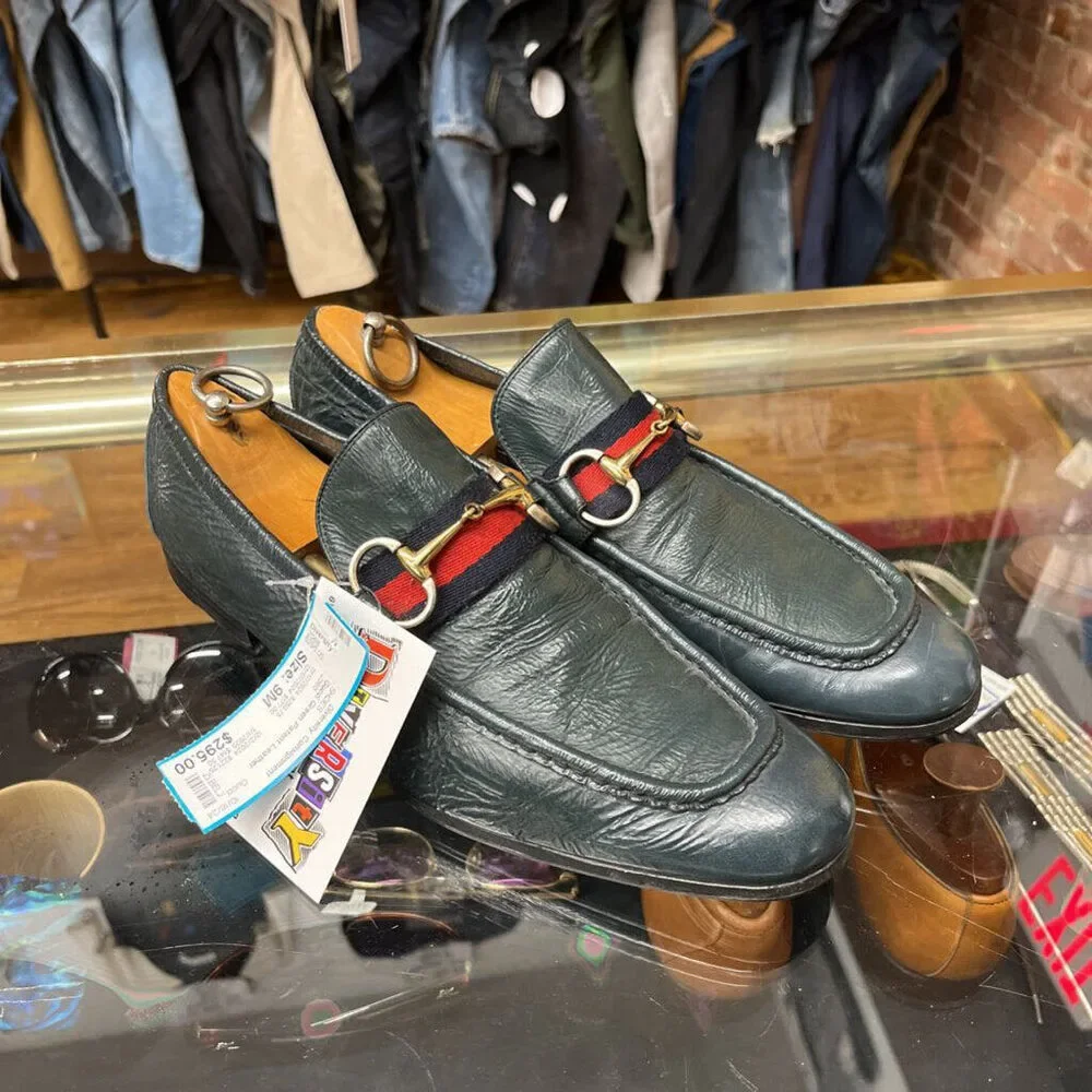 Gucci Green Patent Leather Loafers Size 9 - Picture 2 of 4